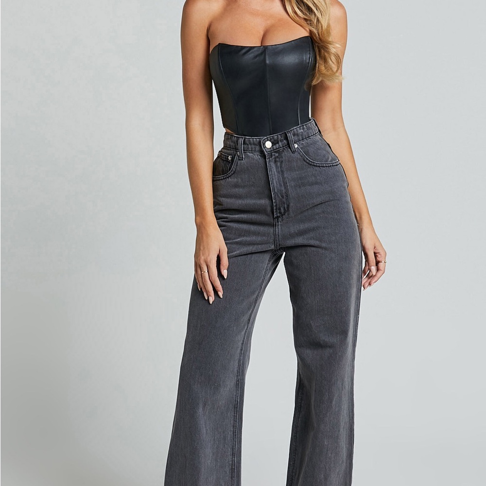 Black Leather Corset Top